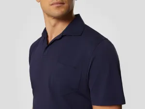 Crew T Bio Nylon Jersey Polo Shirt - Navy Blue
