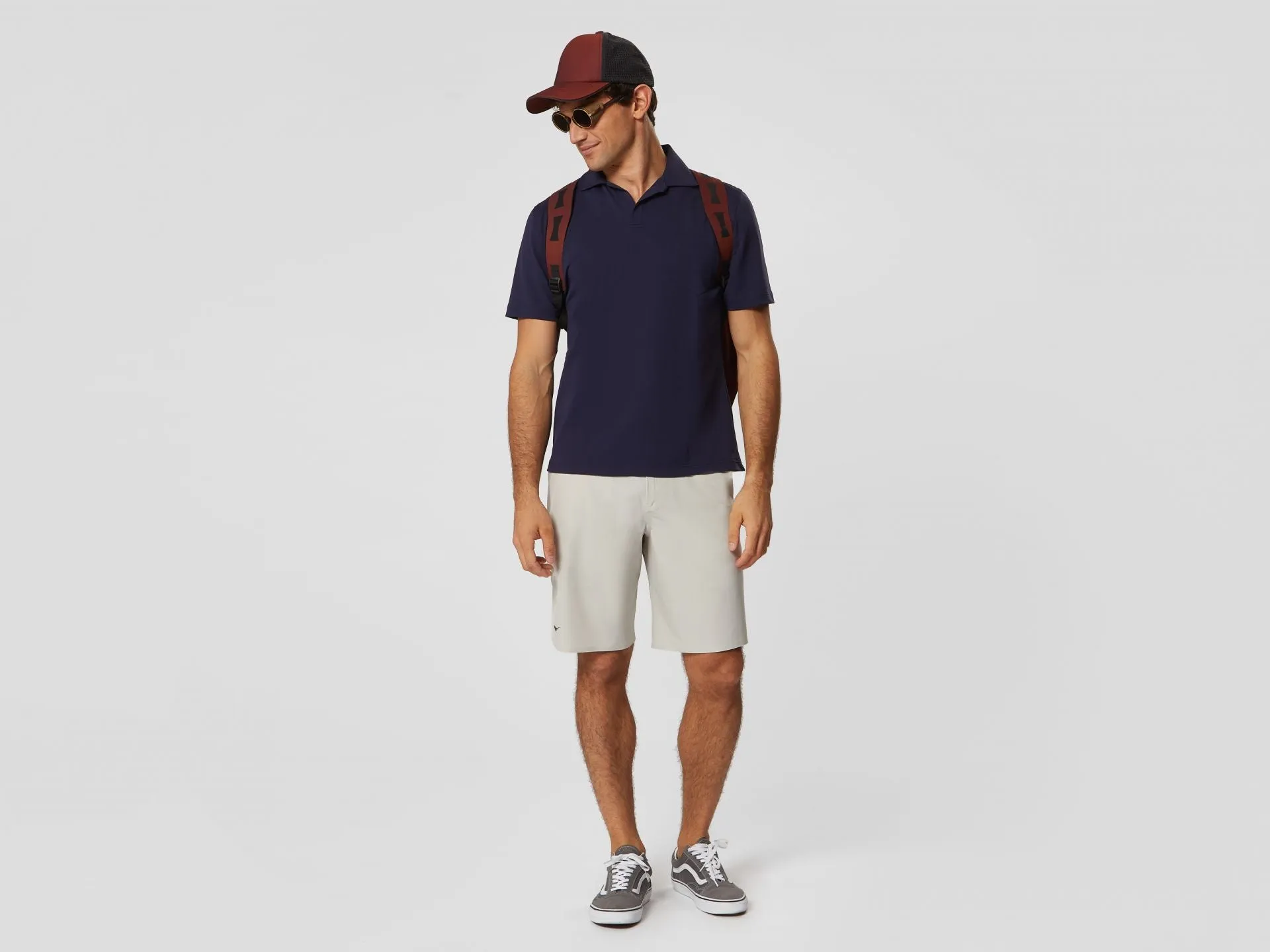 Crew T Bio Nylon Jersey Polo Shirt - Navy Blue