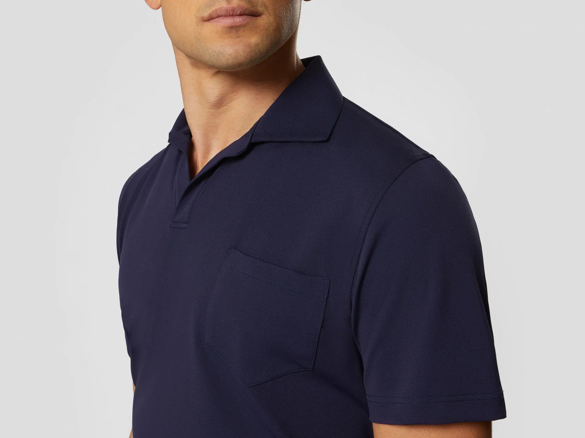 Crew T Bio Nylon Jersey Polo Shirt - Navy Blue
