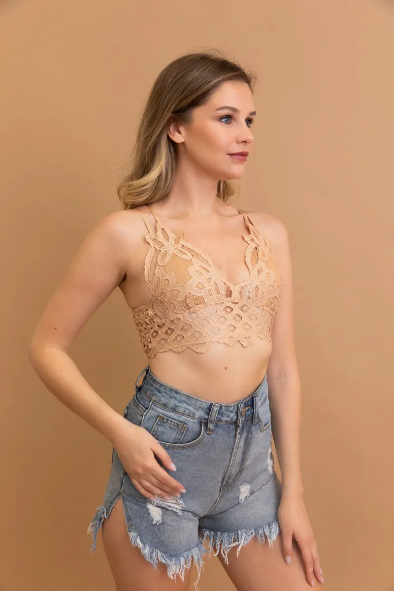 Crochet Lacey Charm Padded Bralette