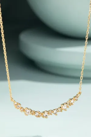 Crystal Curved Bar Dainty Short Necklace- 2 Colors