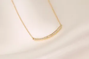 Curved Bar Diamond Necklace
