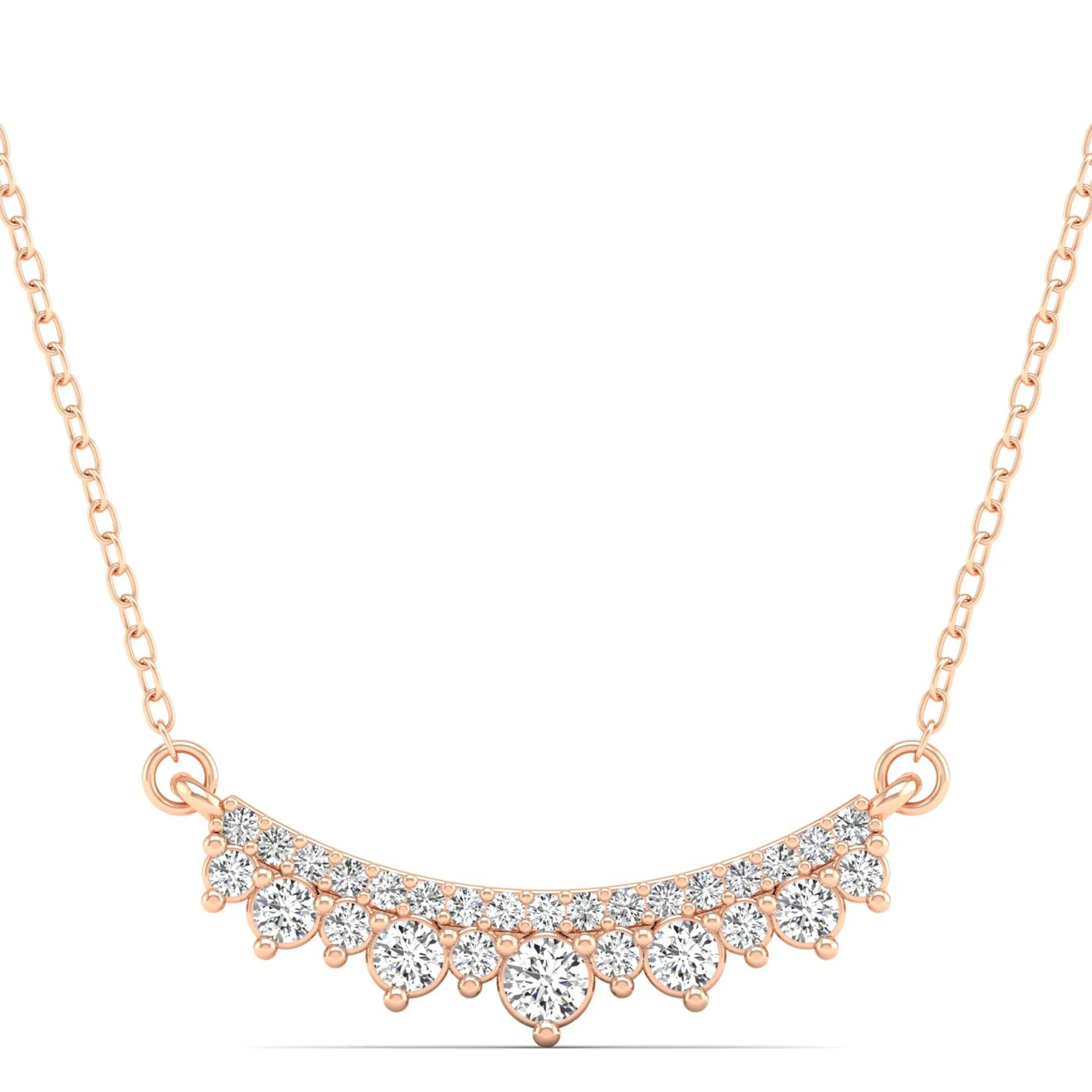 Curved Bar Diamond Necklace
