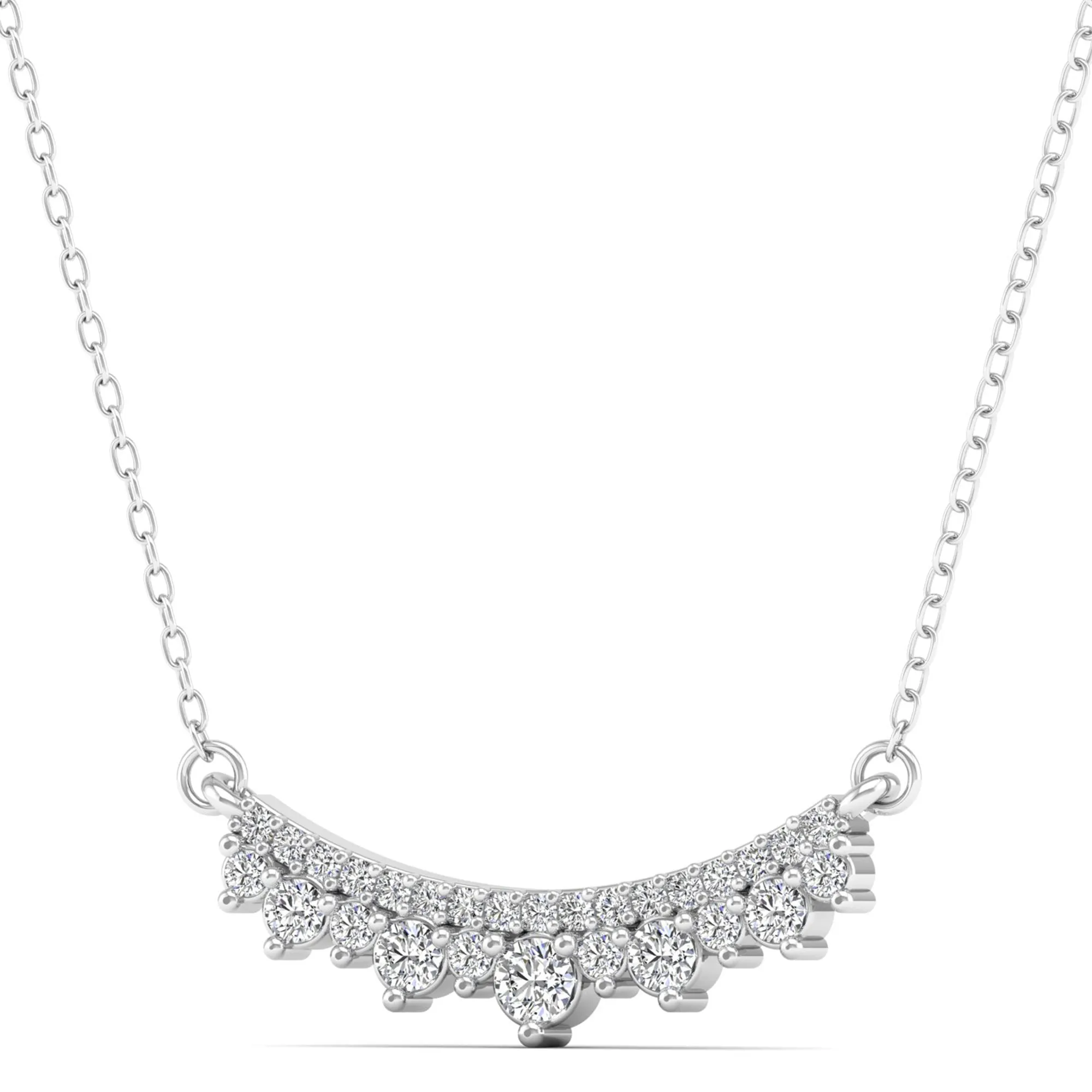 Curved Bar Diamond Necklace