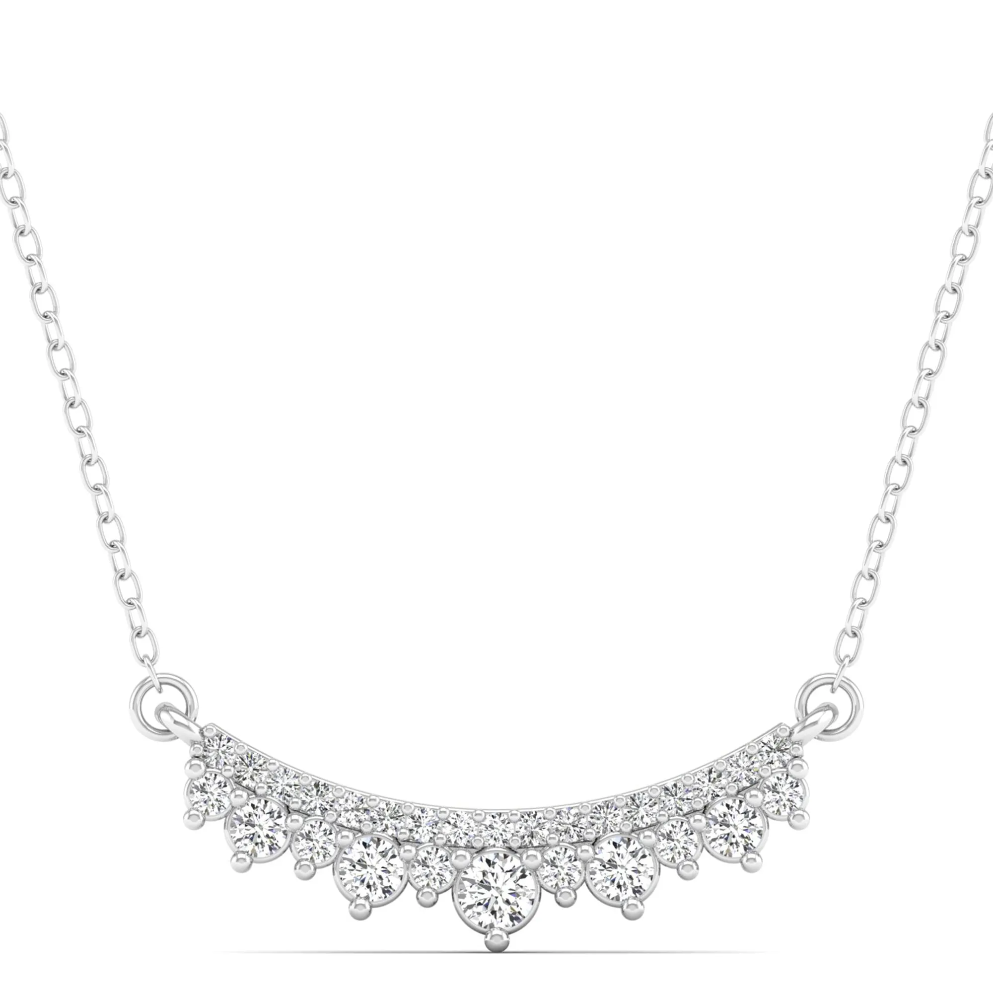 Curved Bar Diamond Necklace