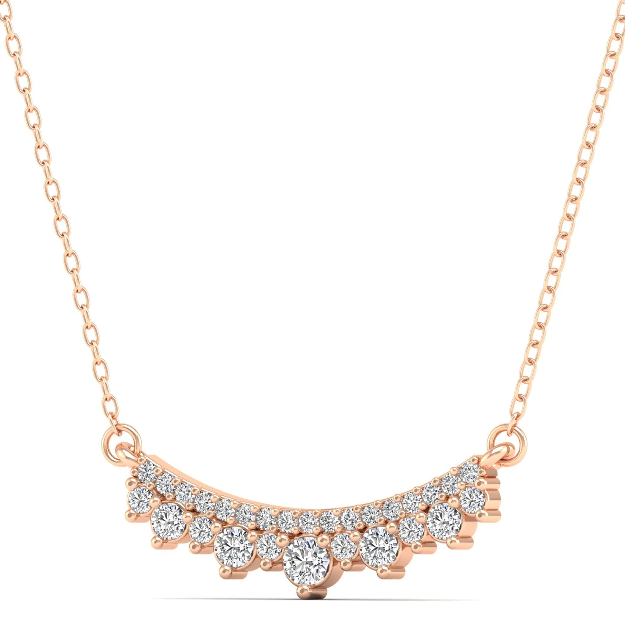 Curved Bar Diamond Necklace