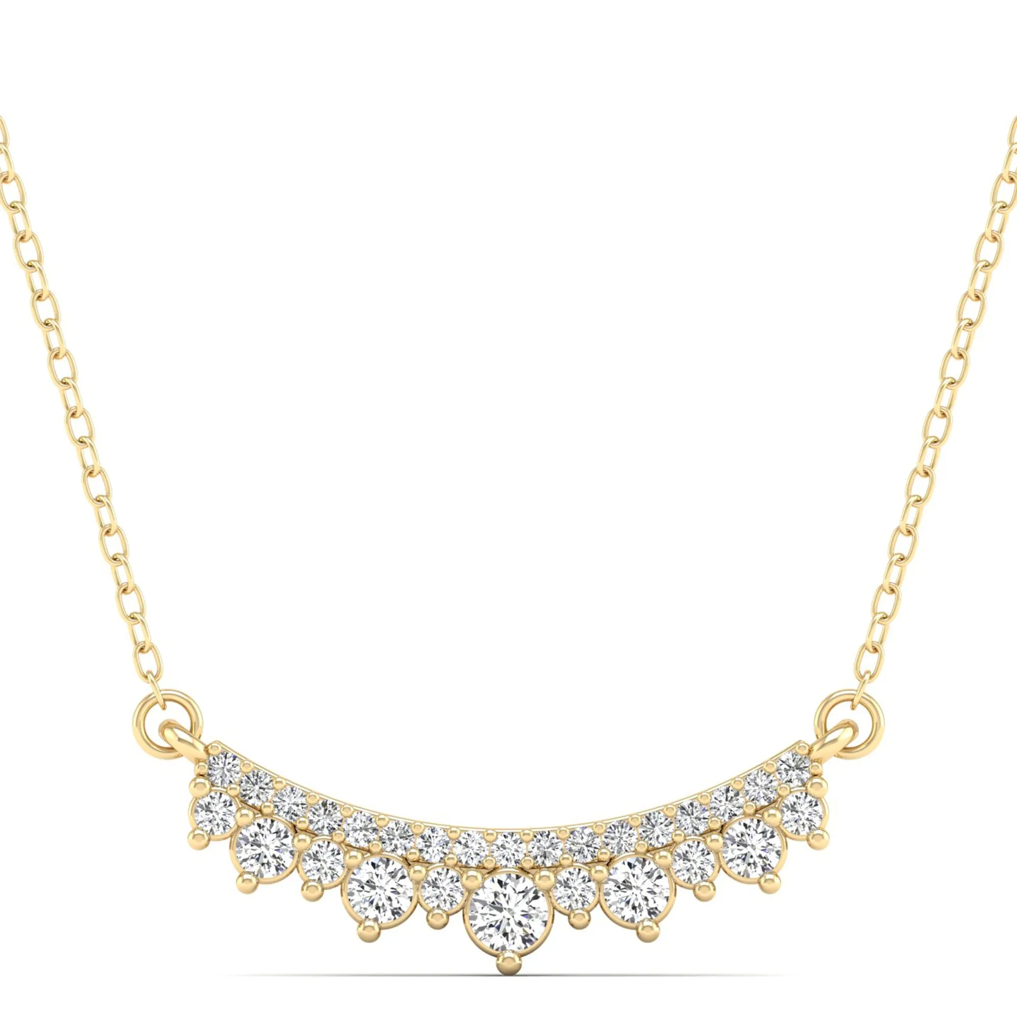 Curved Bar Diamond Necklace
