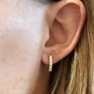 Curved Bar Stud Earrings In Gold