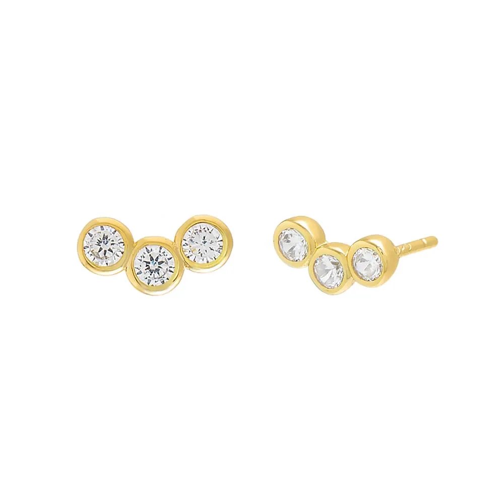 Curved Bezel Stud Earring