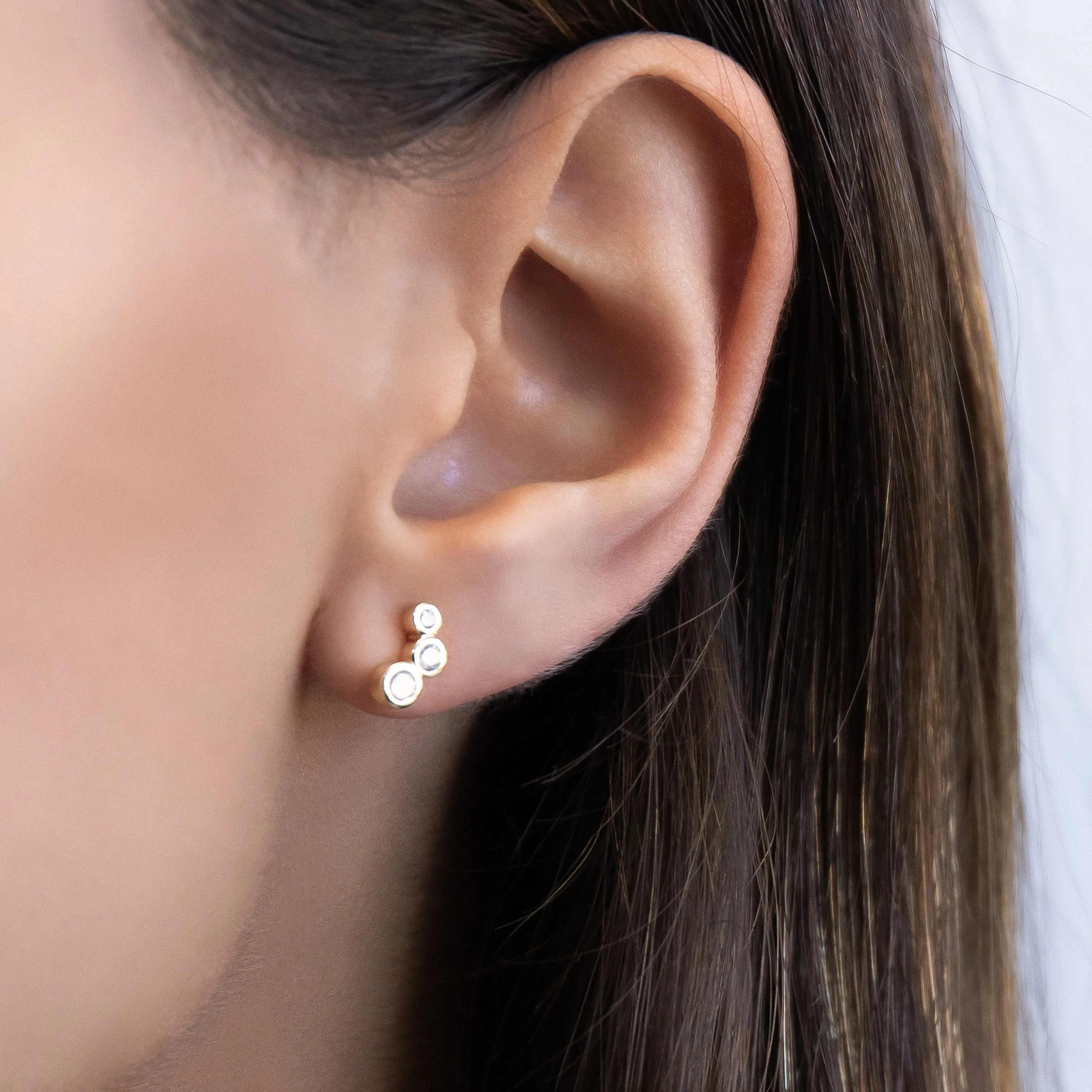Curved Bezel Stud Earring