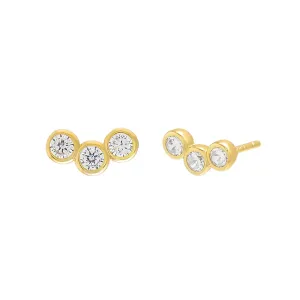 Curved Bezel Stud Earring