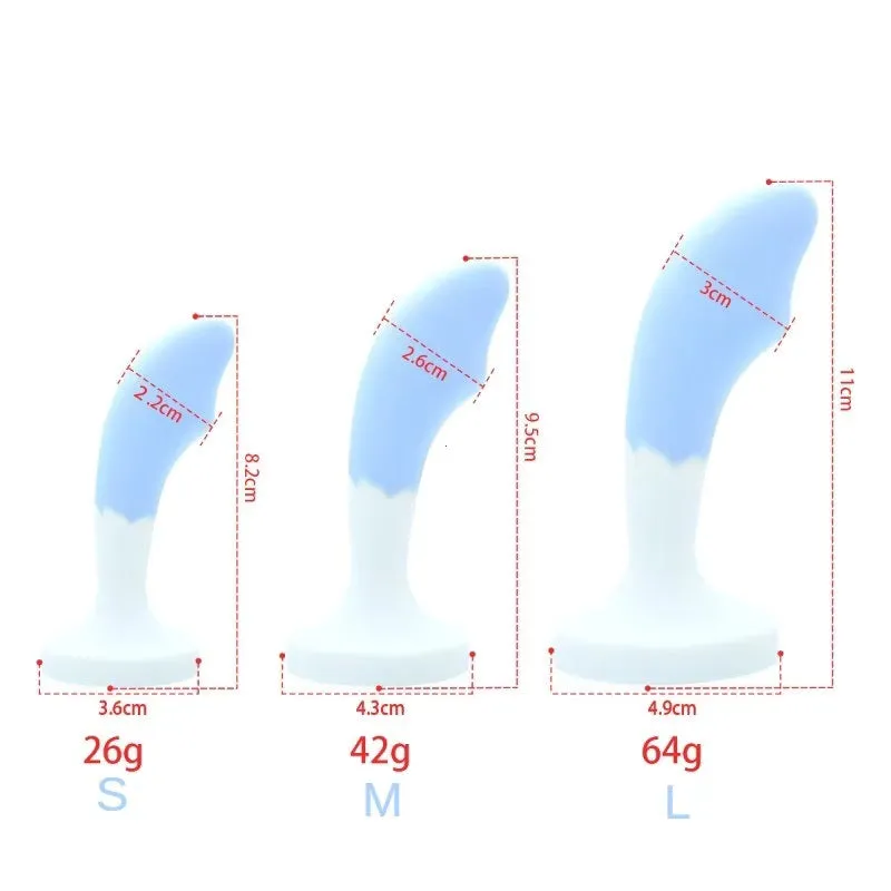 Curved Crystal Silicone ButtPlugs