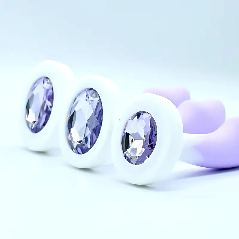 Curved Crystal Silicone ButtPlugs
