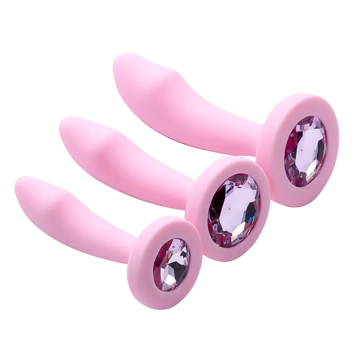 Curved Crystal Silicone ButtPlugs