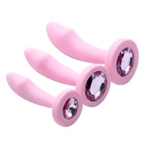 Curved Crystal Silicone ButtPlugs