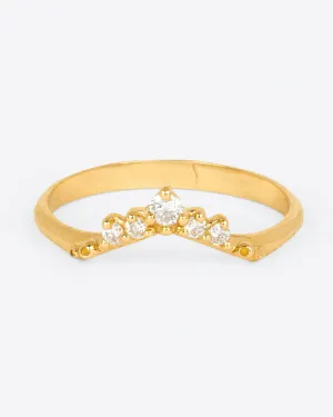 Curved Diamond Crown Ring