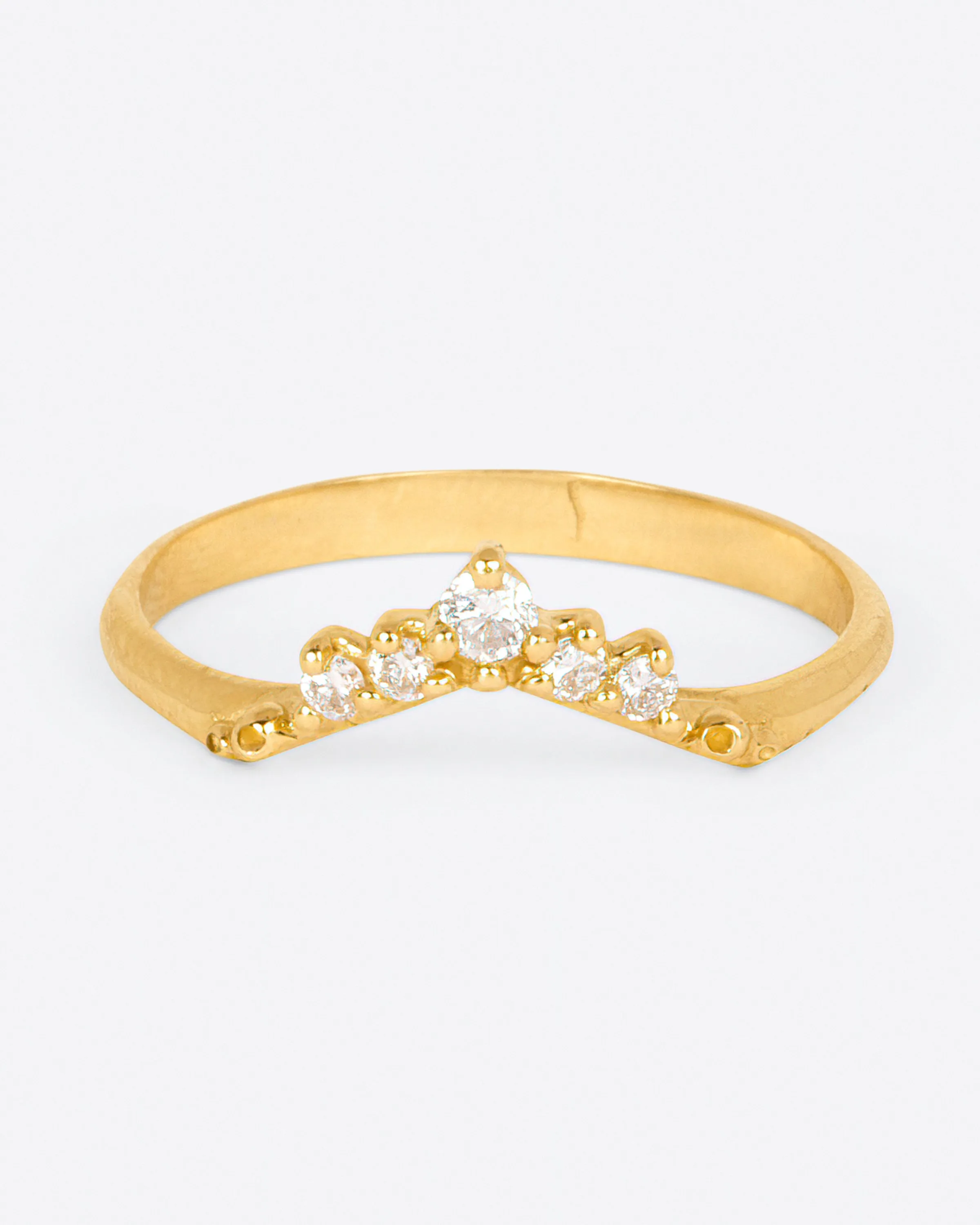 Curved Diamond Crown Ring