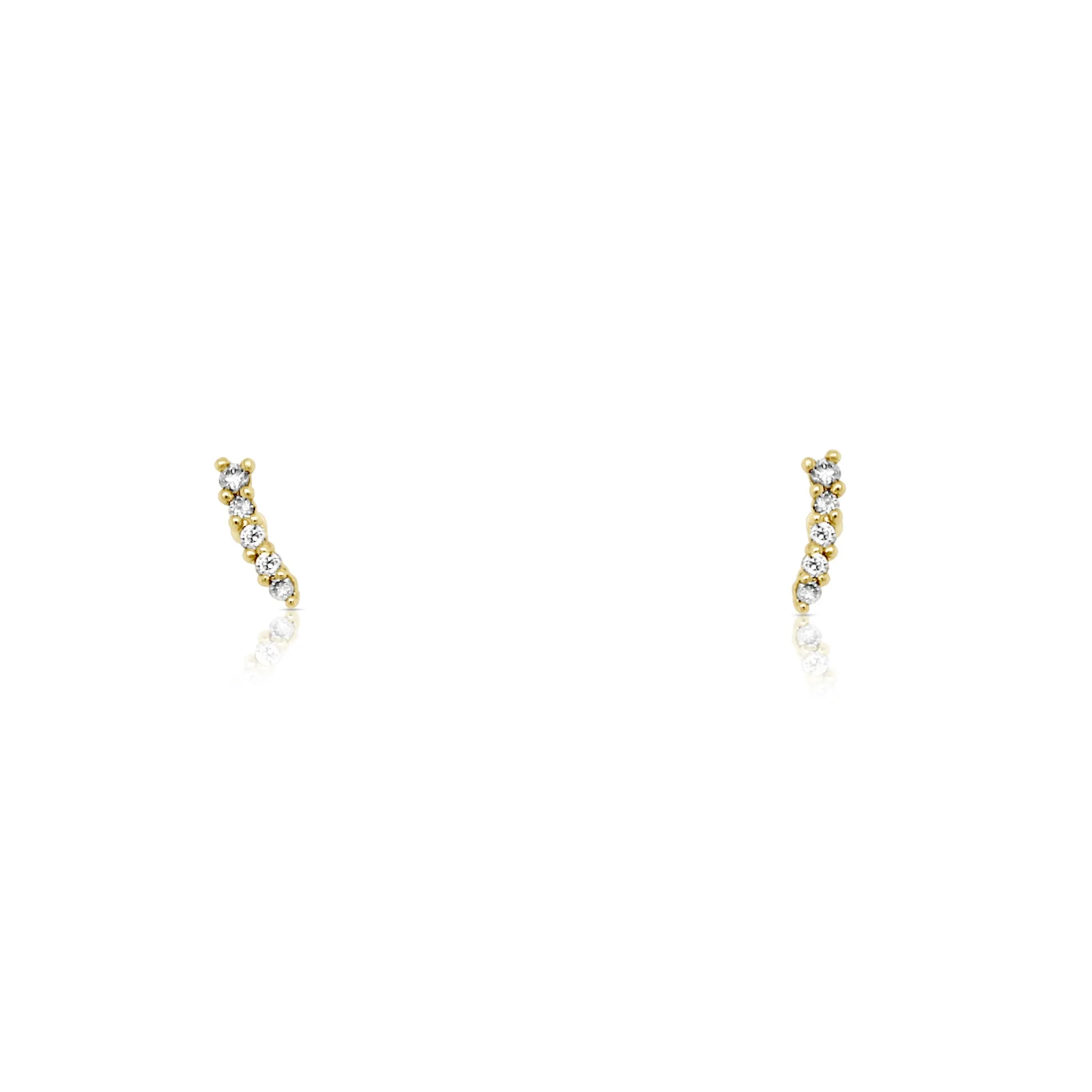 Curved Diamond Line Studs