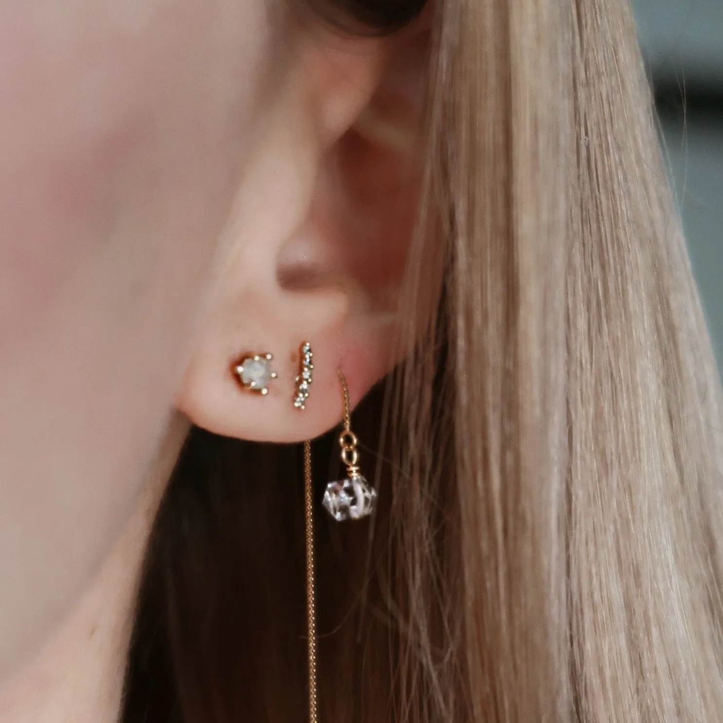 Curved Diamond Line Studs