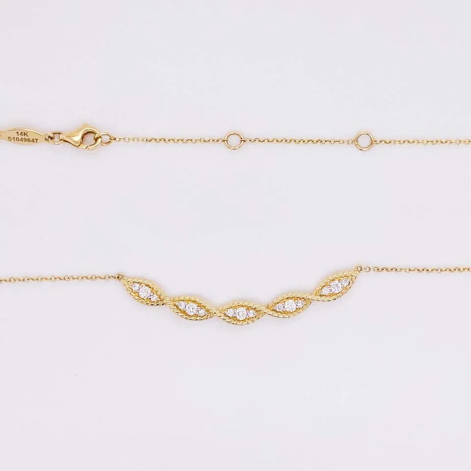 Curved Diamond Twisted RopeNecklace