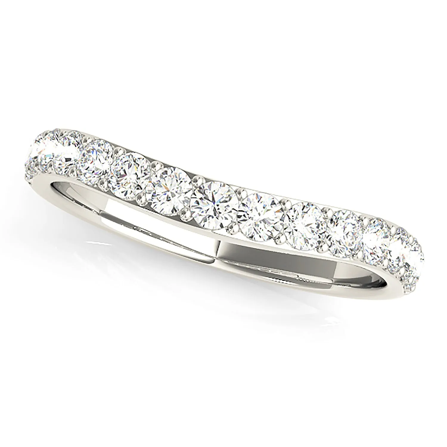 Curved Diamond Wedding Band