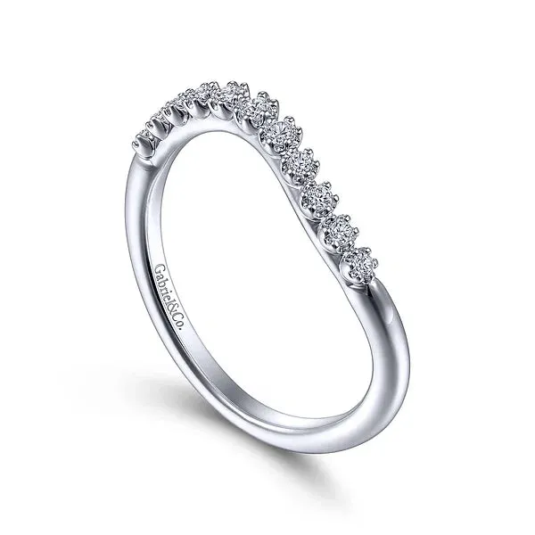 Curved Diamond Wedding Band
