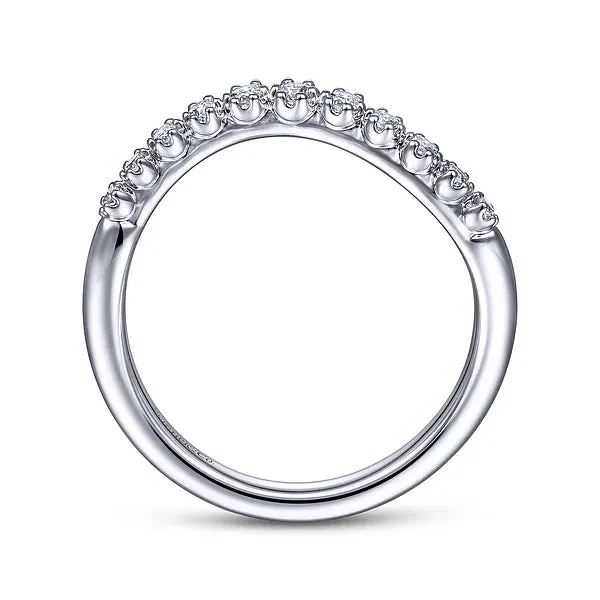 Curved Diamond Wedding Band