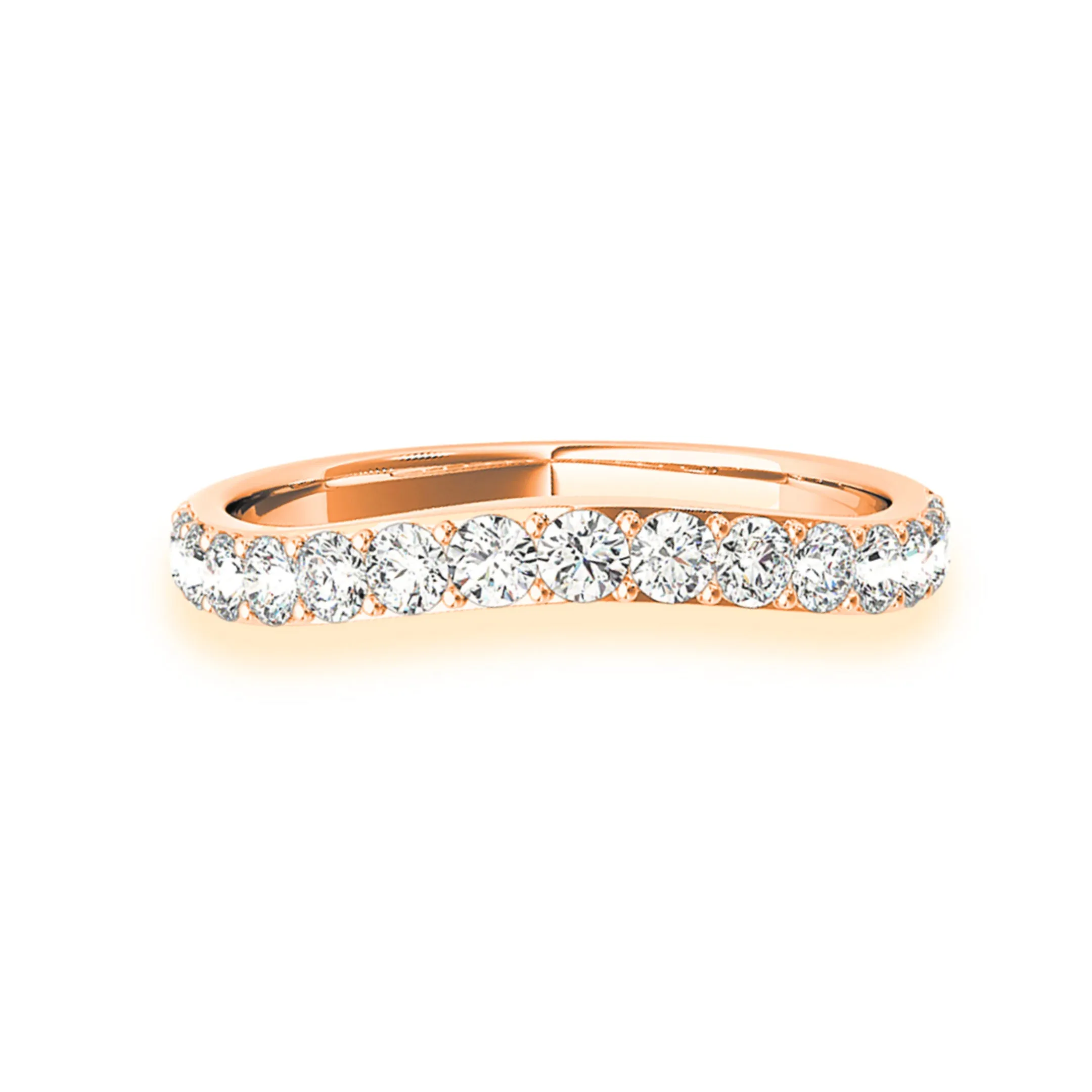 Curved Diamond Wedding Band