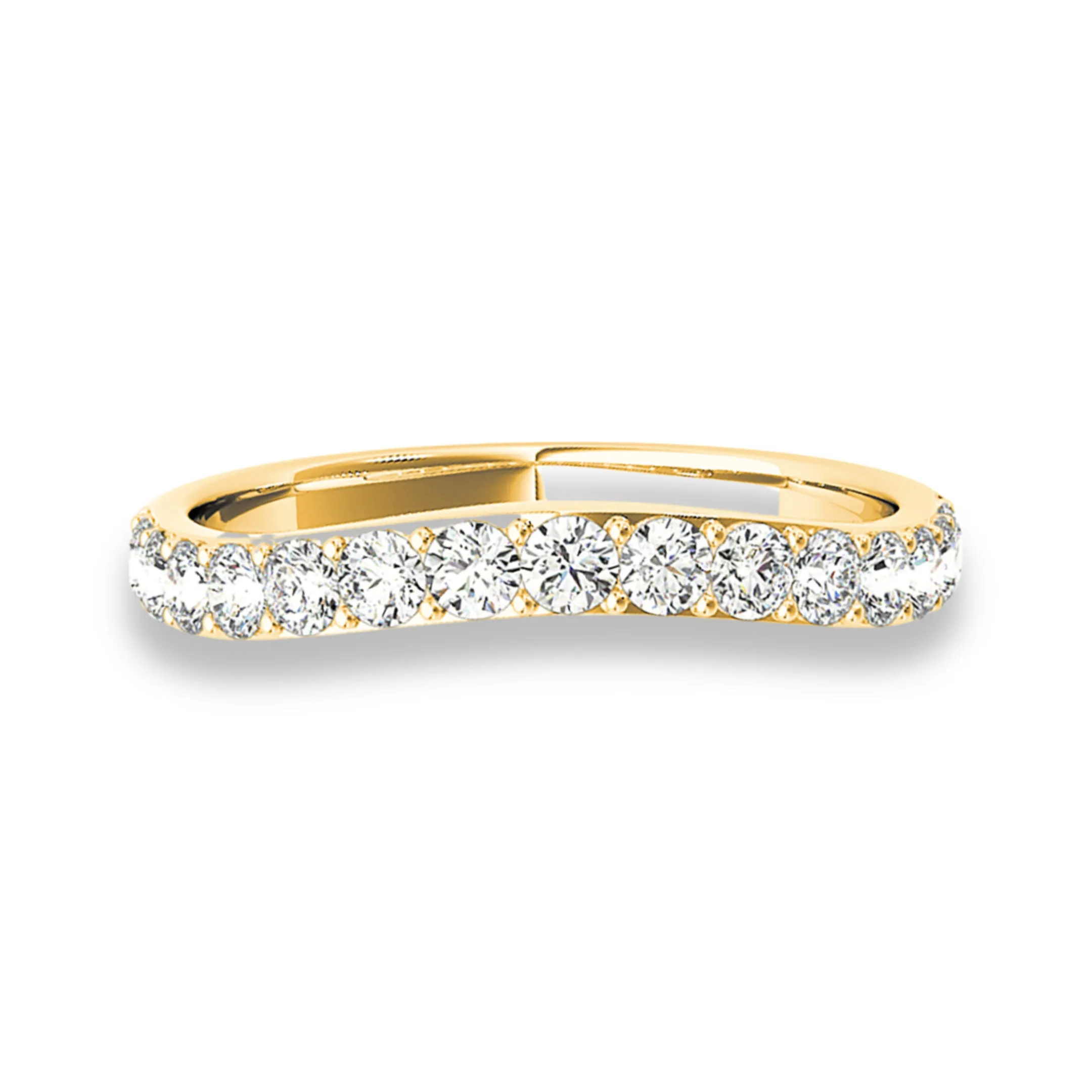 Curved Diamond Wedding Band