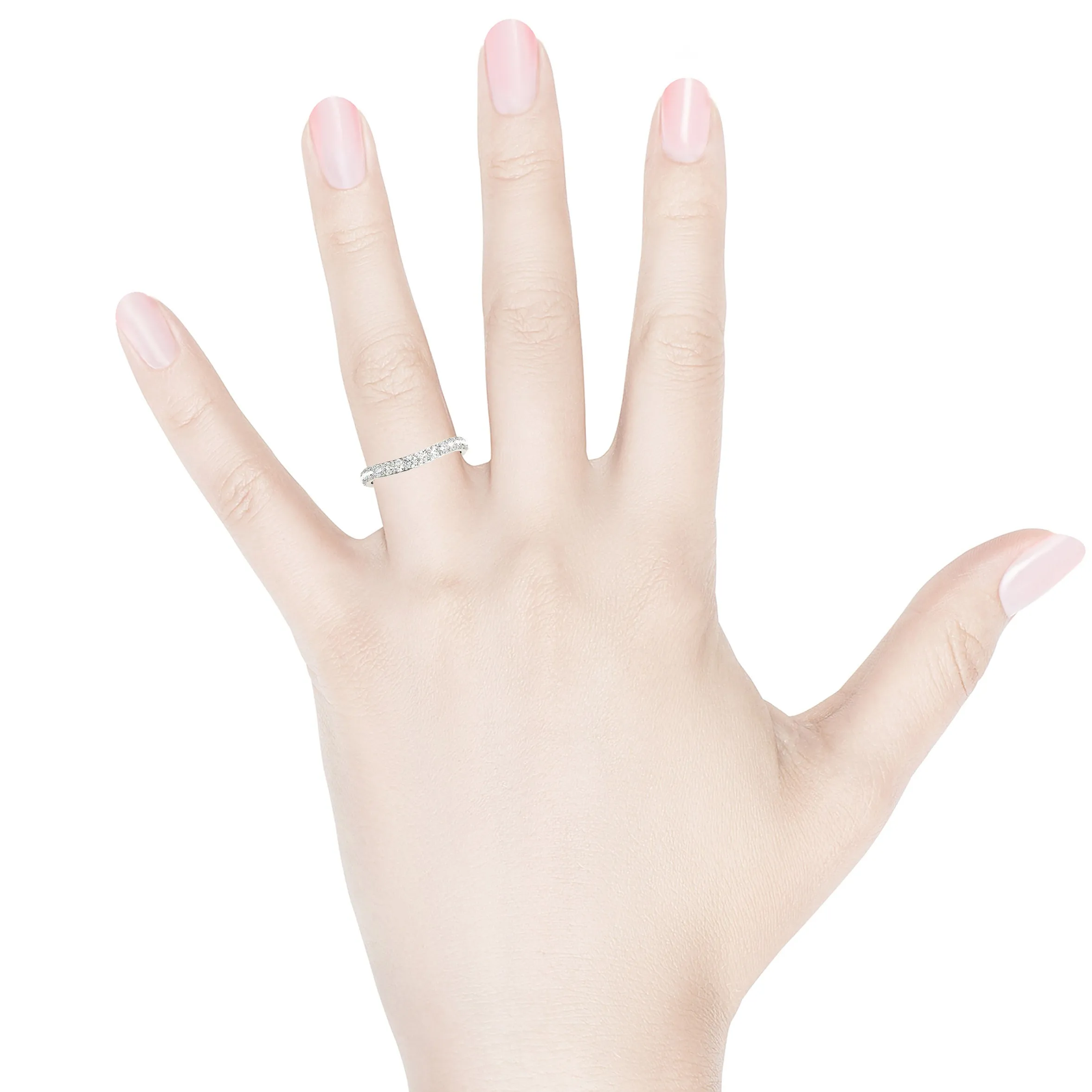 Curved Diamond Wedding Band