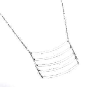 Curved Ladder Silver Necklace