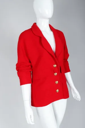 Curved Lapel Bouclé Jacket
