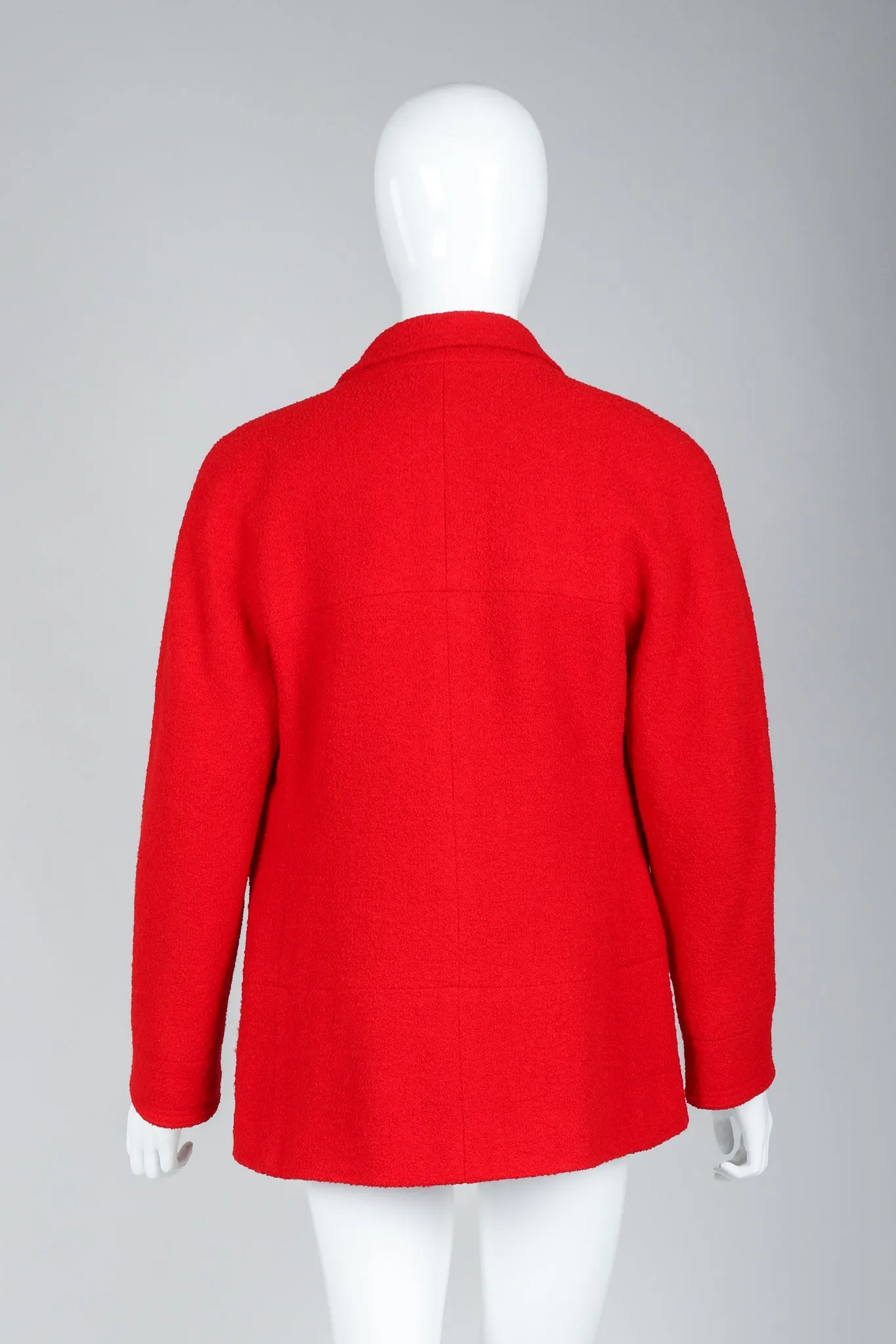 Curved Lapel Bouclé Jacket