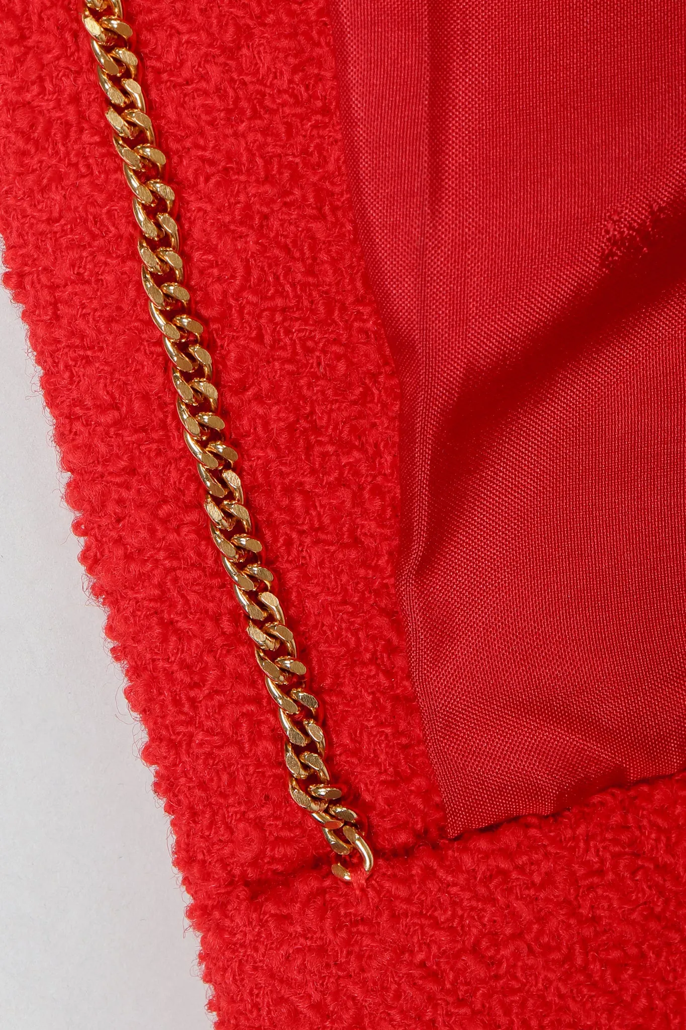 Curved Lapel Bouclé Jacket