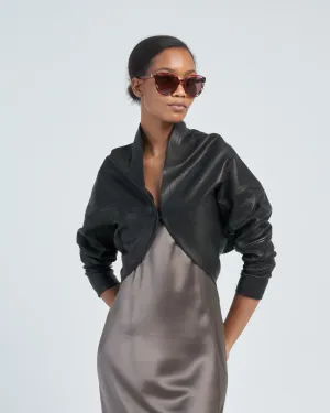 curved macaroon shrug