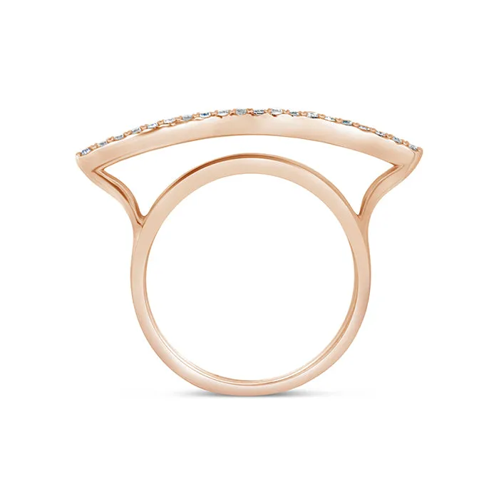 Curved Pavé Bar Ring
