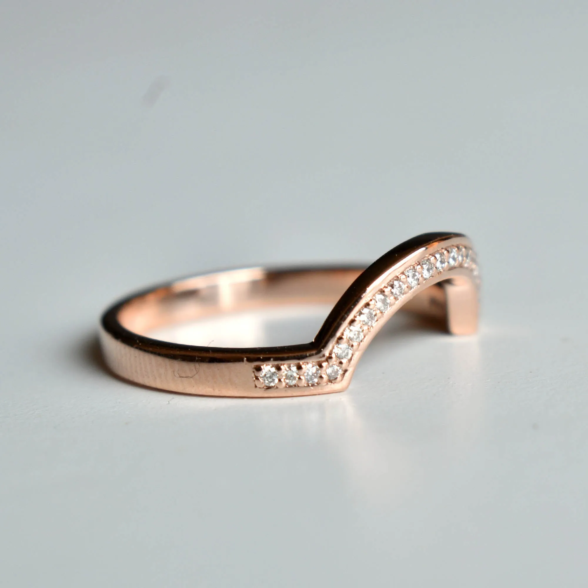 Curved Pave Diamond Nesting Band