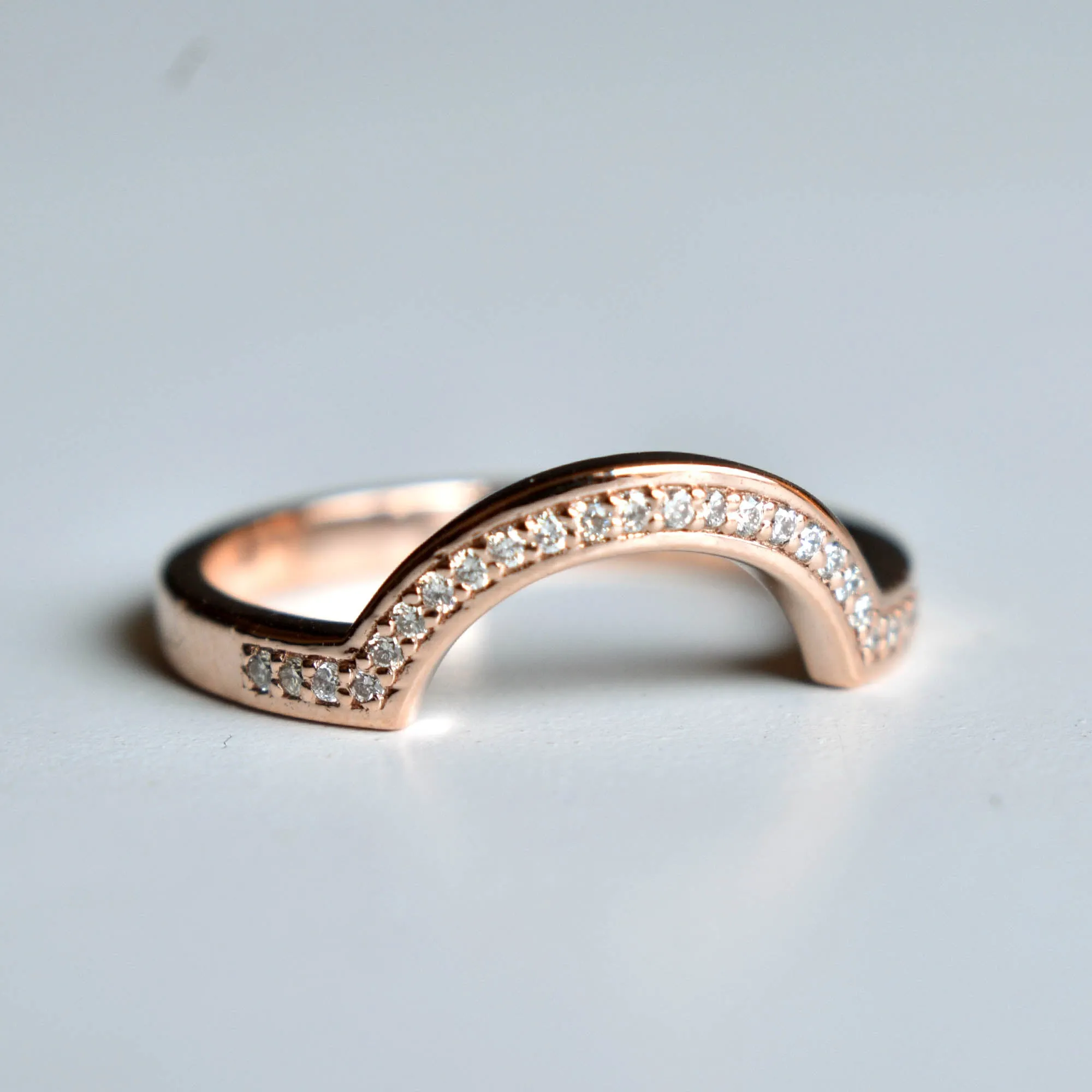 Curved Pave Diamond Nesting Band