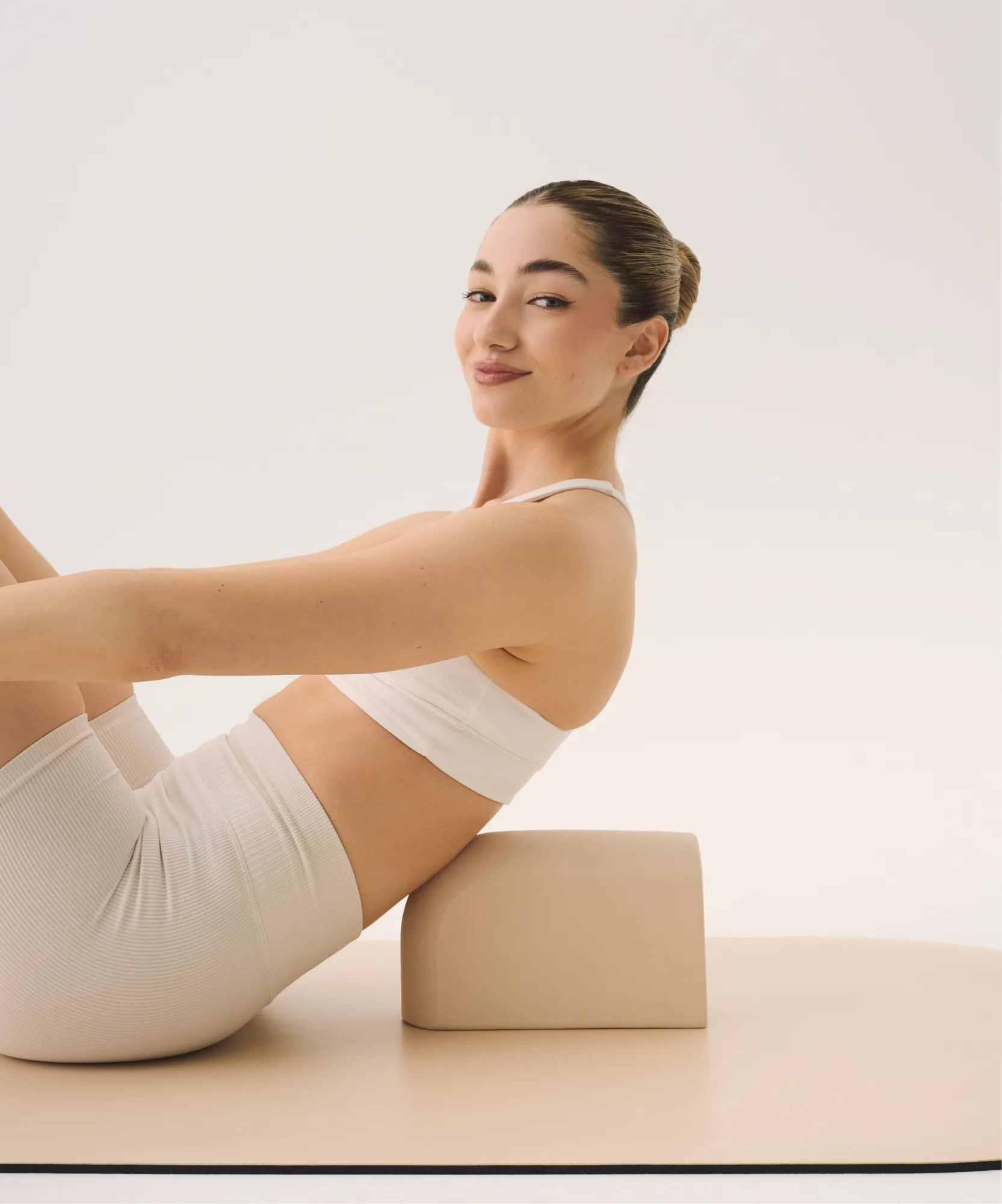 Curved Yoga Block - Almond