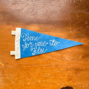 Custom Embroidered Pennant - Cerulean Blue