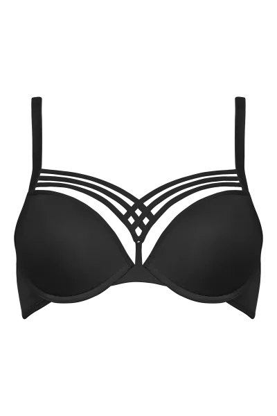 Dame De Paris Push Up Wired Padded Bra - Black -