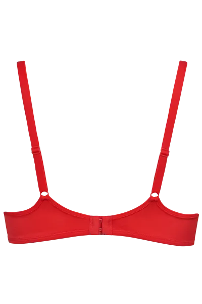 Dame De Paris Push Up Wired Padded Bra - Red -