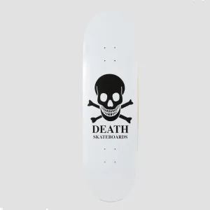 Death Skateboards OG Skull 90's Lozenge Shape Skateboard Deck White/Black - 9.1