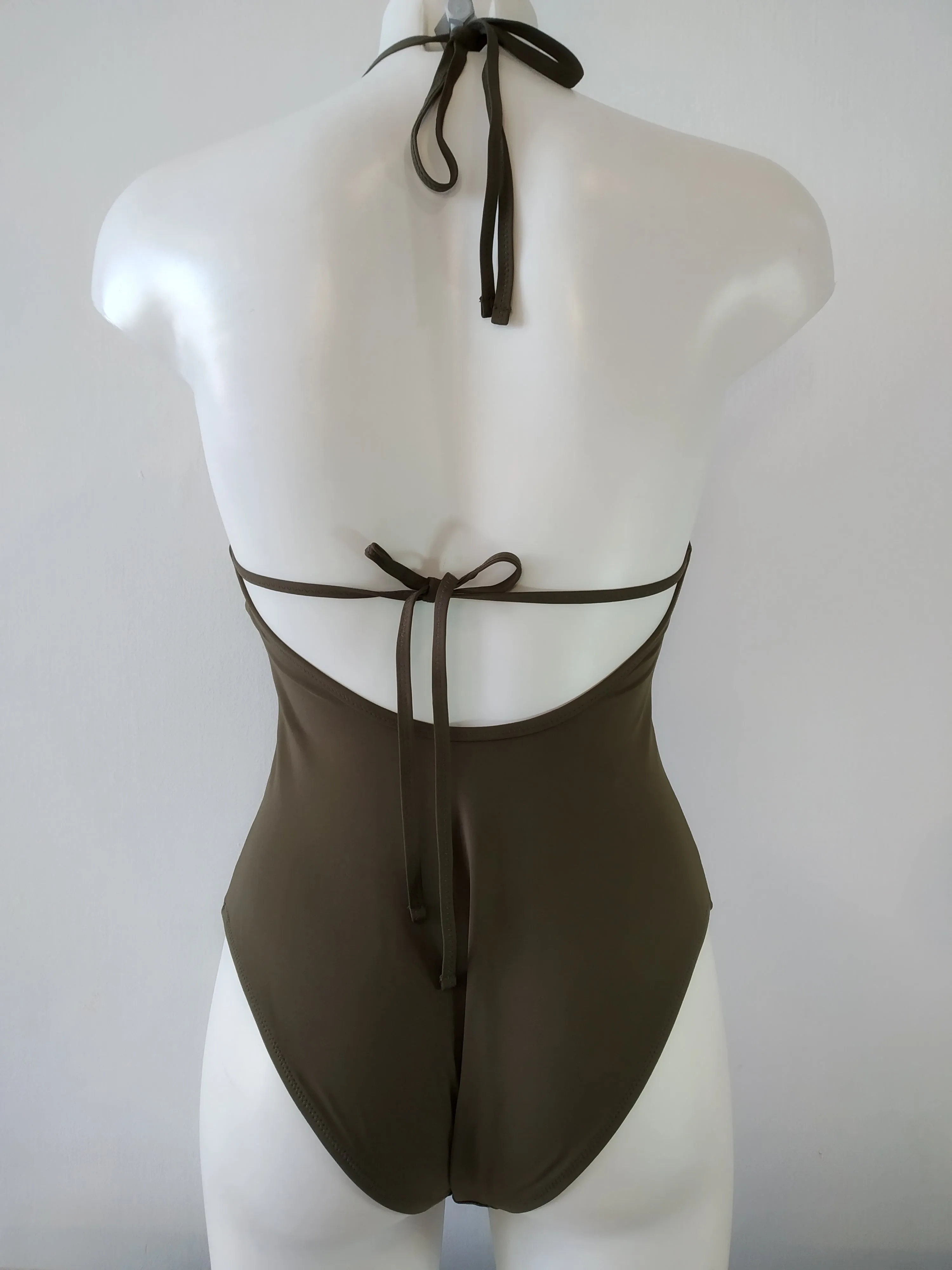 deep-V one-piece swimsuit
