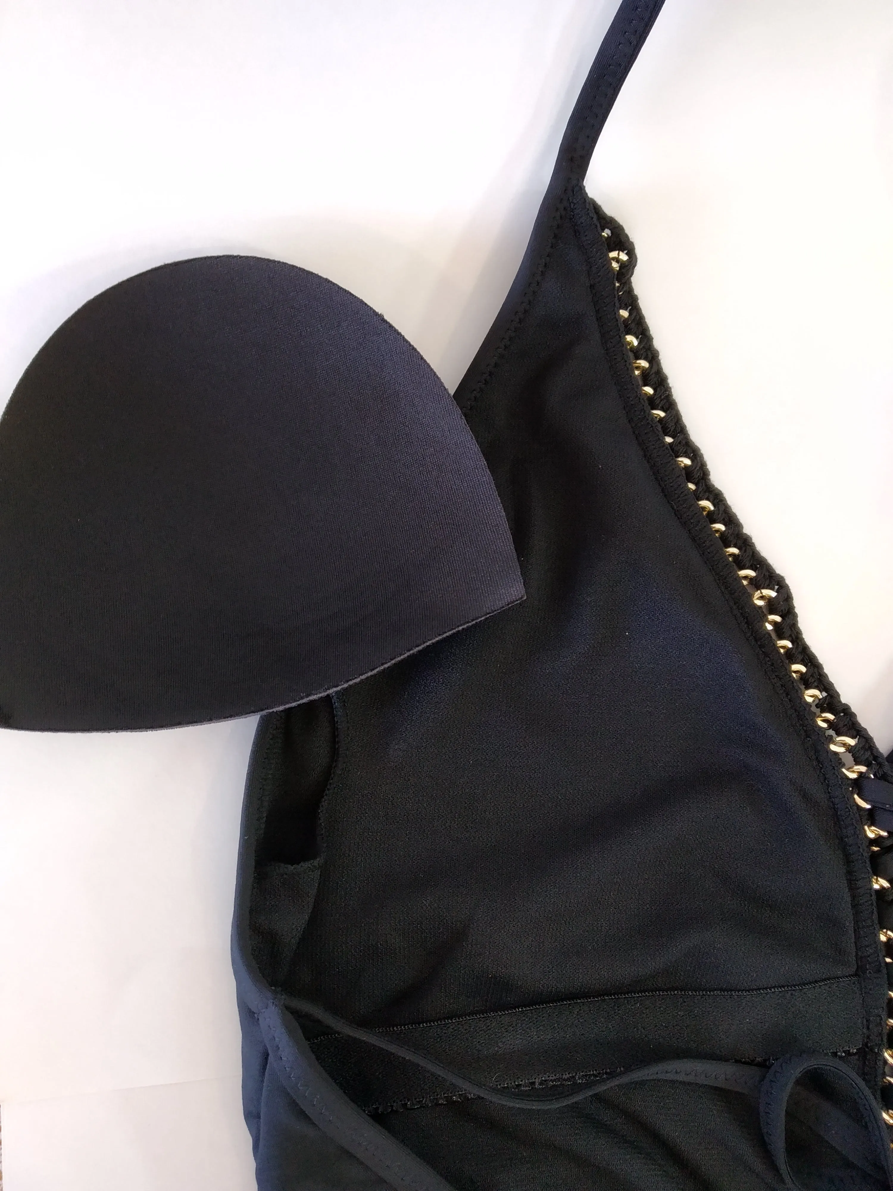 deep-V one-piece swimsuit