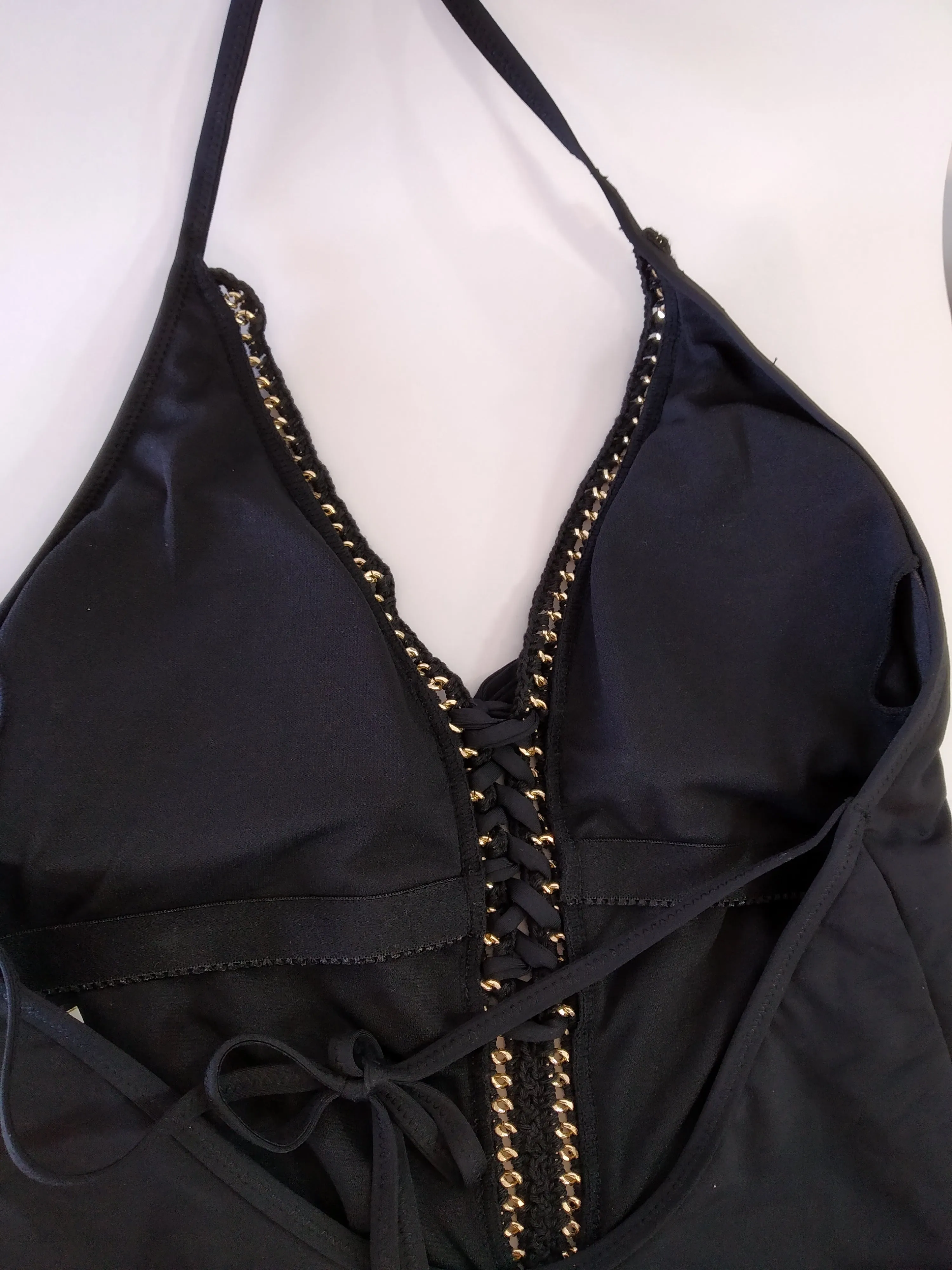 deep-V one-piece swimsuit