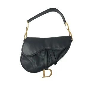 Dior Black Leather Saddle Bag