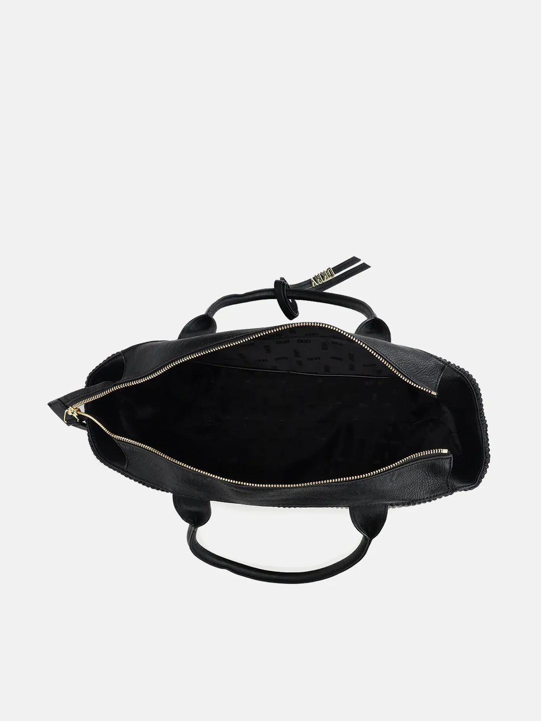 Dkny Women Black Textured Handheld Bag