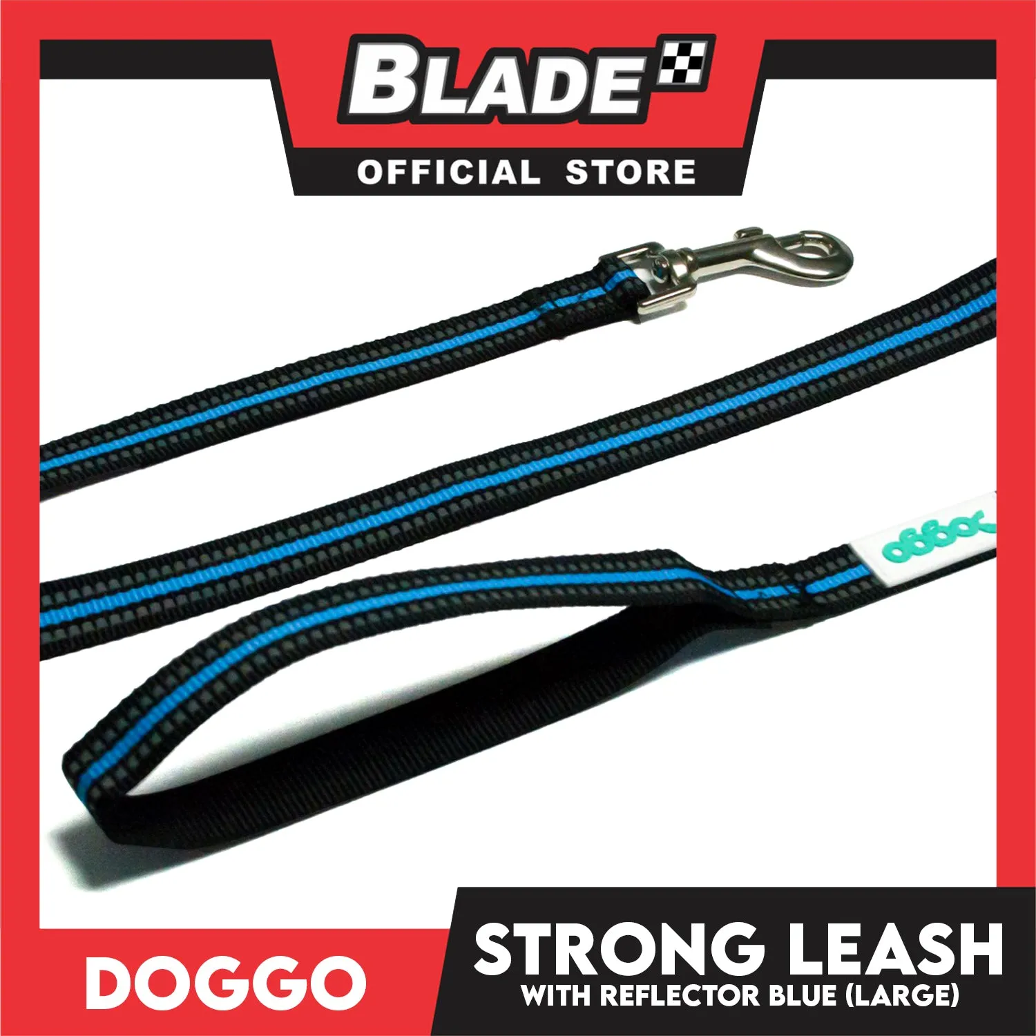 Doggo Strong Leash with Reflector (Blue) Comfortable Dog Leash