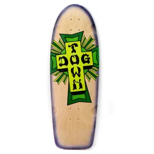Dogtown Cross Logo 70s Classic Skateboard Deck  10.0 x 30.0 - Natural / Purple Fade / Green Cross